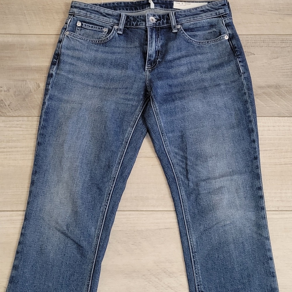 👖Rag & Bone Jeans Womens 26 Medium Wash Dre Low-Rise Slim Boyfriend Jeans 30x30 - Picture 3 of 16